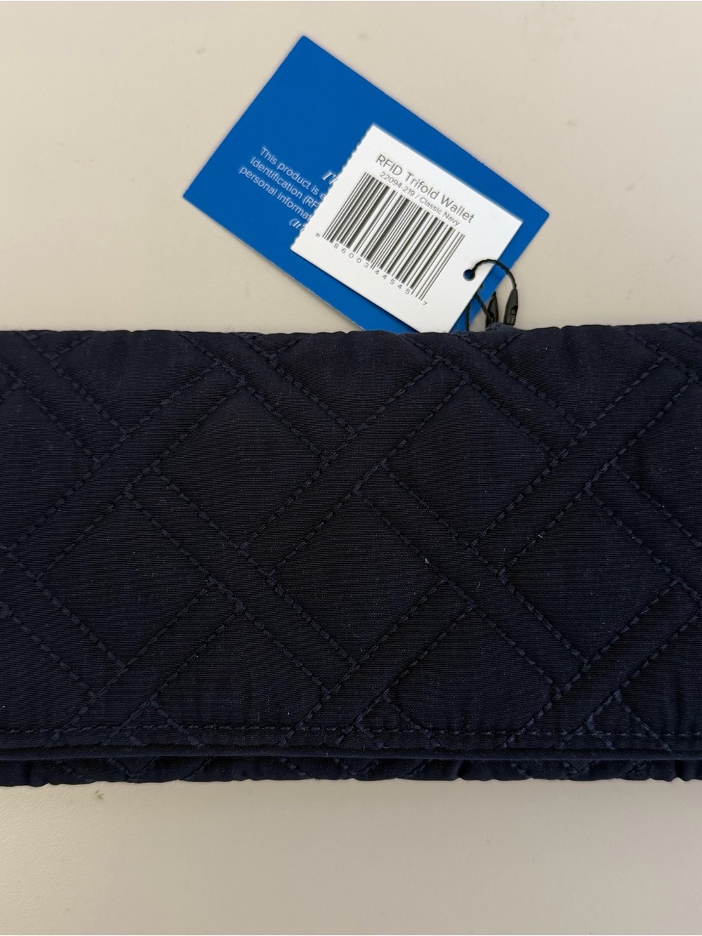 NWT Vera Bradley RFID Trifold Wallet - Classic Navy
